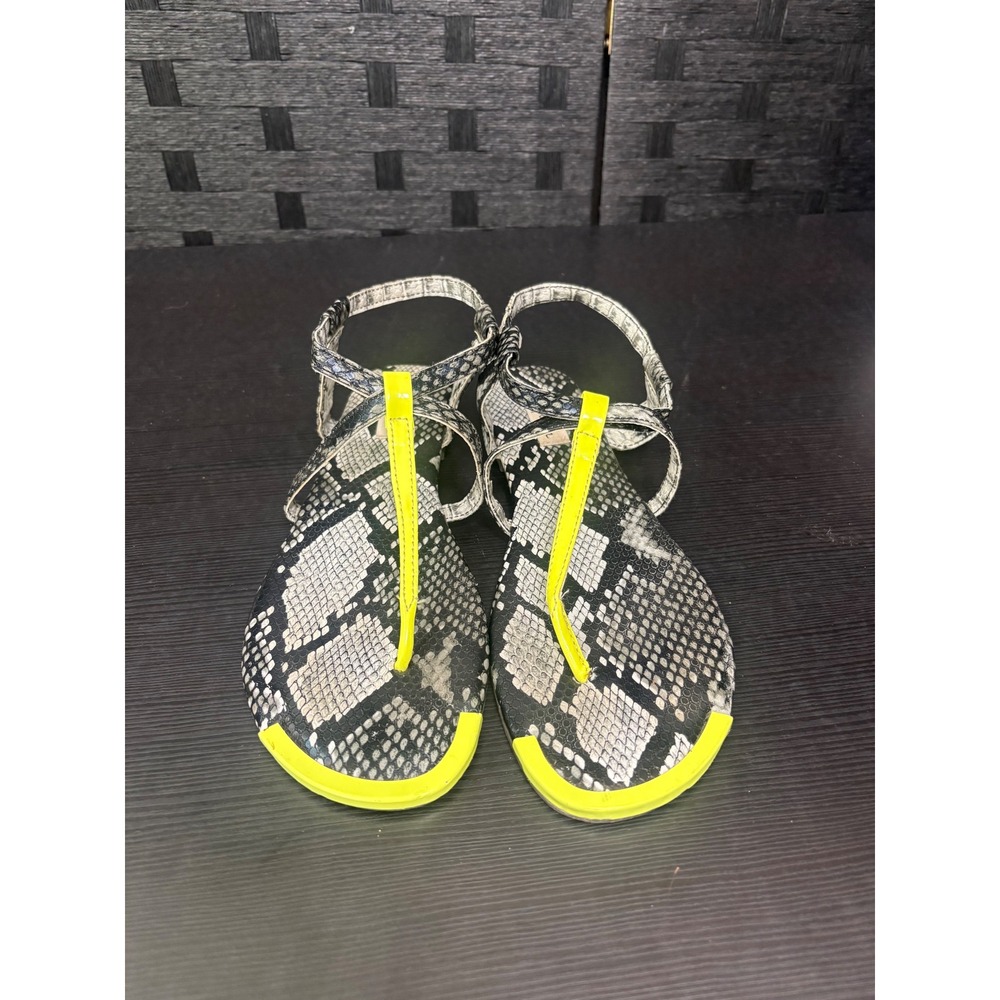 Aeropostale snake print sandals size 10 gray/black/neon